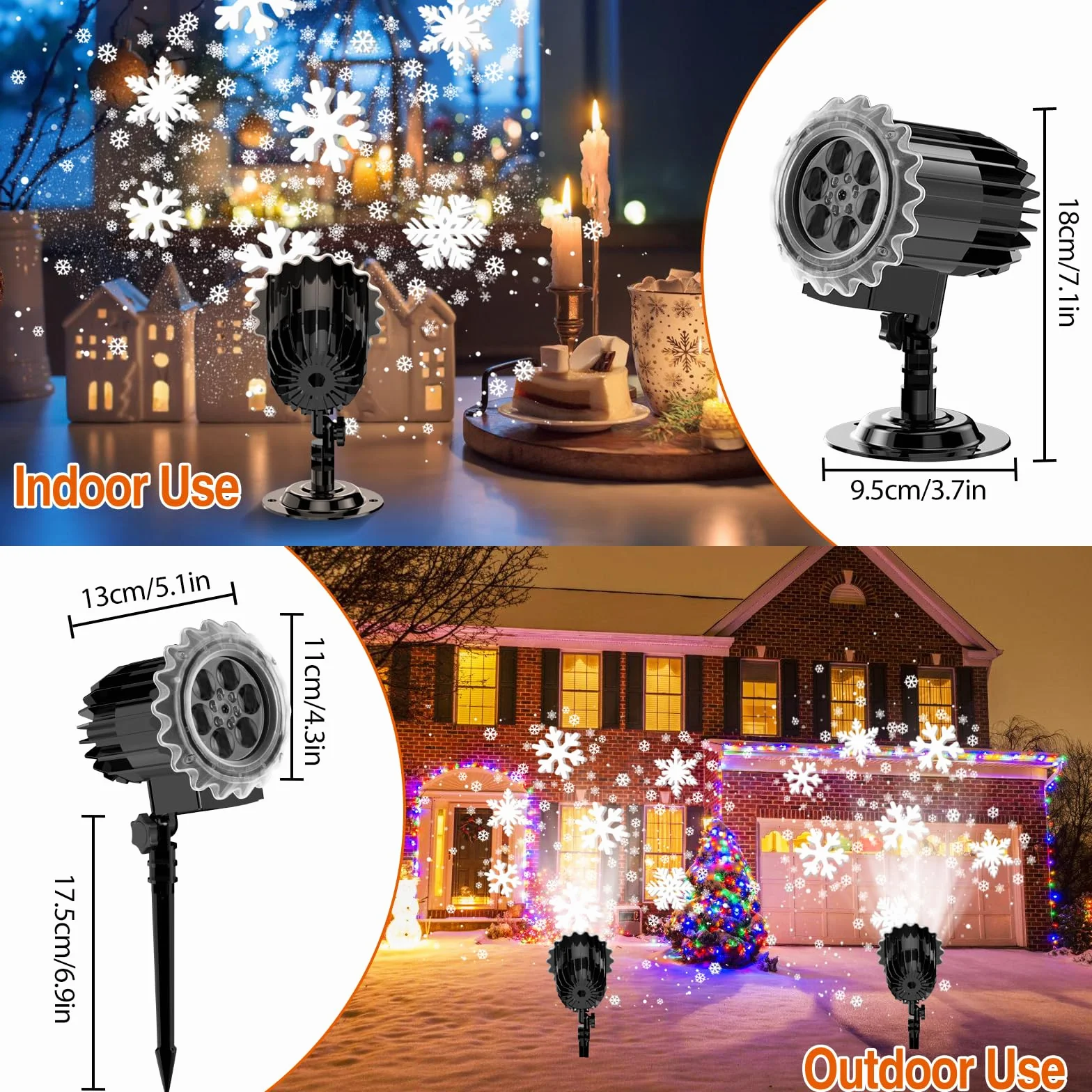 YAZEKY Projecteur Noel Exterieur LED 3D Flocon de Neige Étanche IP65 Décoration Noël