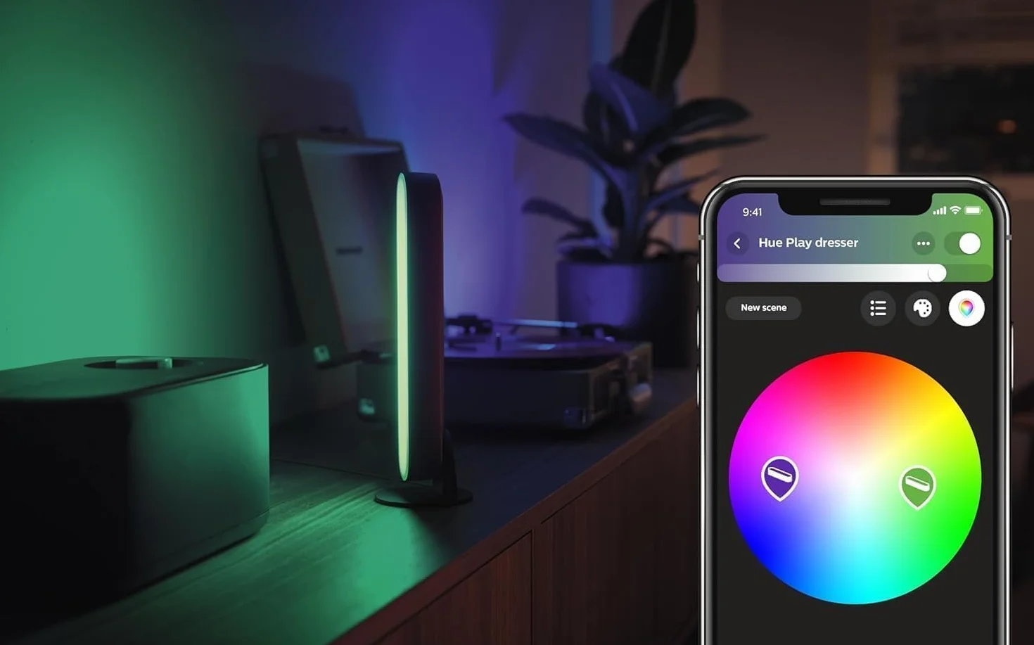 Philips Hue Play White and Color Ambiance Barre lumineuse LED connectée, Pack de 2, Noir