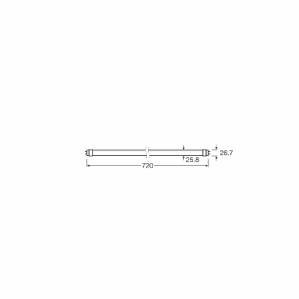 LEDVANCE Tube LED T8 EM Value 7W 765lm 830 Blanc Chaud 72cm Équivalent 16W