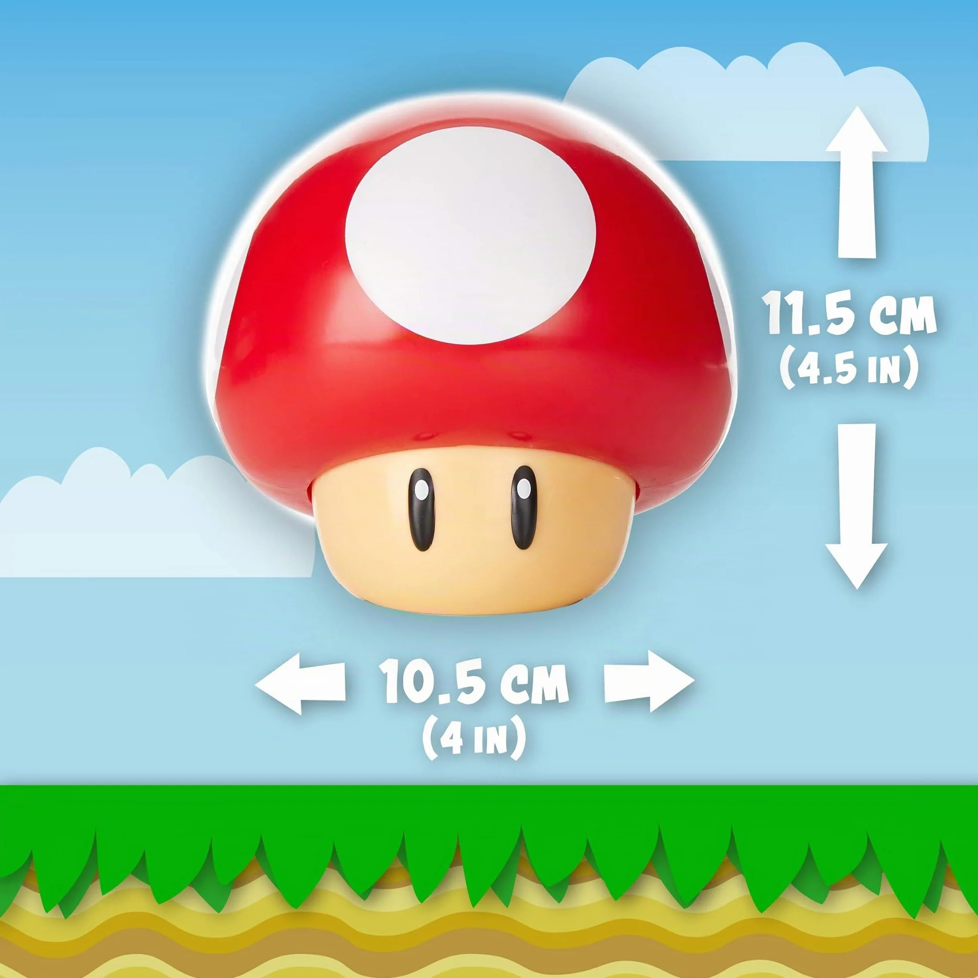 Lampe Champignon Super Mario Officielle avec Sons, Cadeau Garçons, Décoration Chambre Enfants