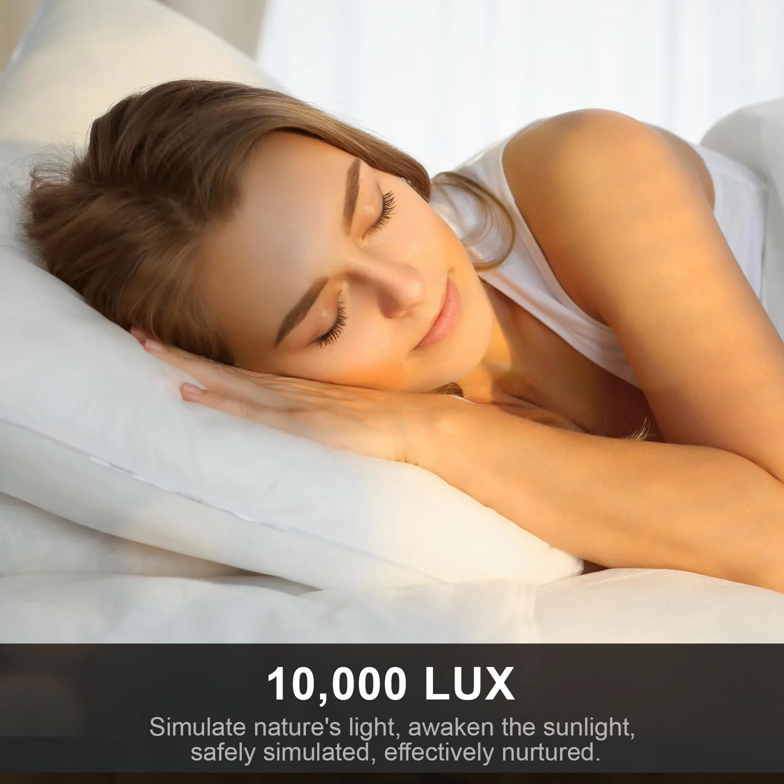 Lampe Luminothérapie 10000 Lux Lampadaire Rond 3-en-1 Télécommande Contrôle Tactile Col de Cygne Ajustable