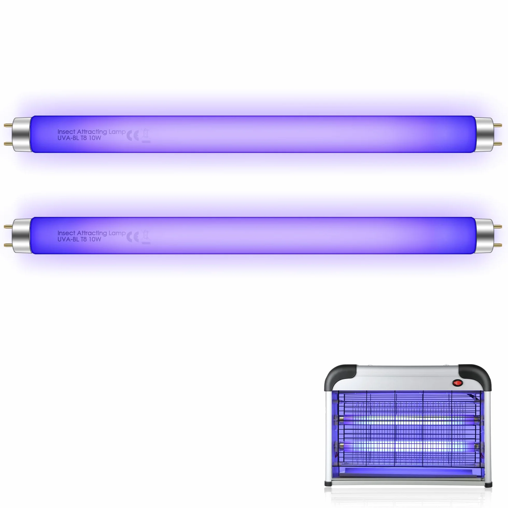 Ampoules de rechange T8 10W UV 365 nm destructeur d'insectes Hiboom 34,3 cm lot de 2