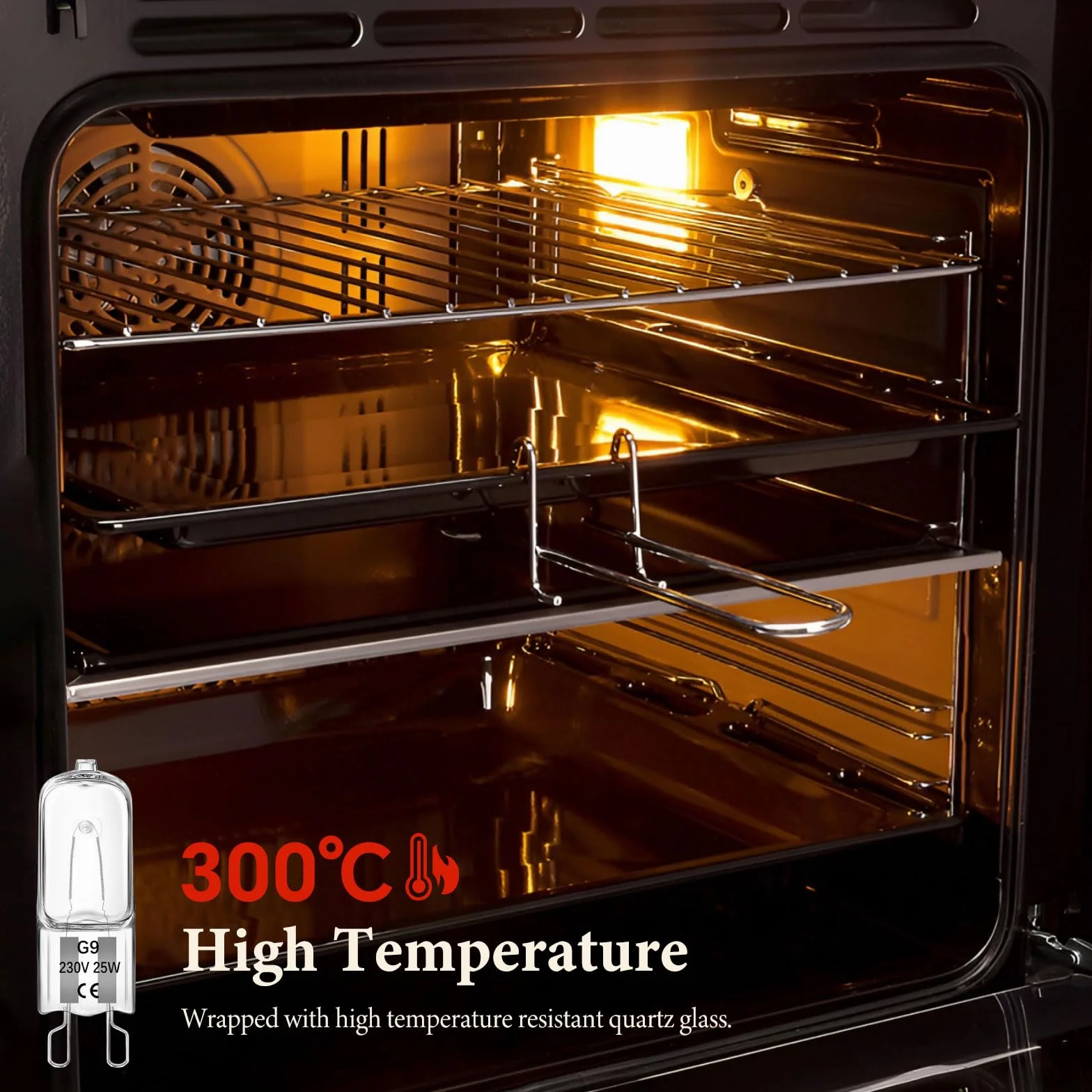 Ampoule Halogène G9 25W Dimmable Résistante à la Chaleur 300°C Blanc Chaud 230V 2700K pour Four