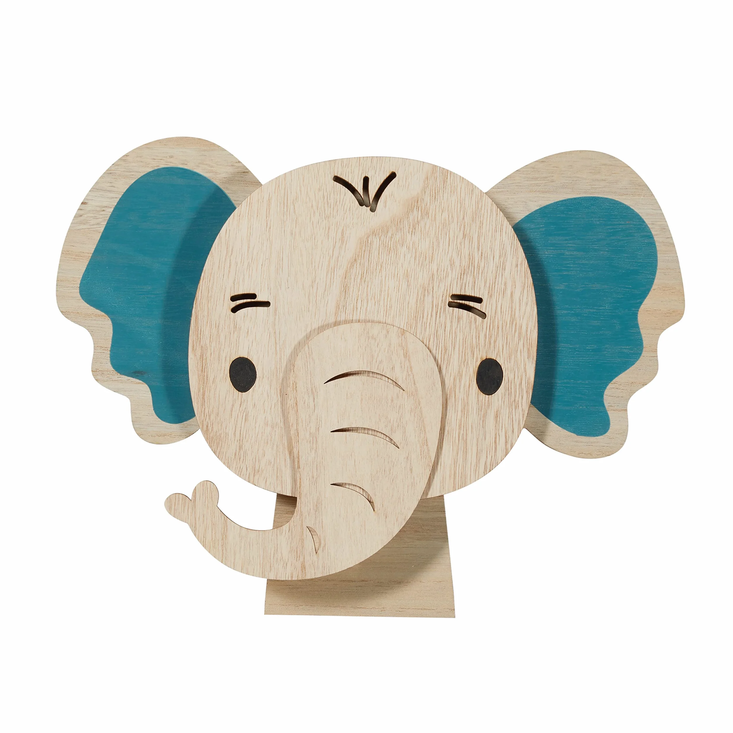 Lights4fun Applique Murale Enfant Eléphant 34 LED Blanc Chaud Piles Intérieur