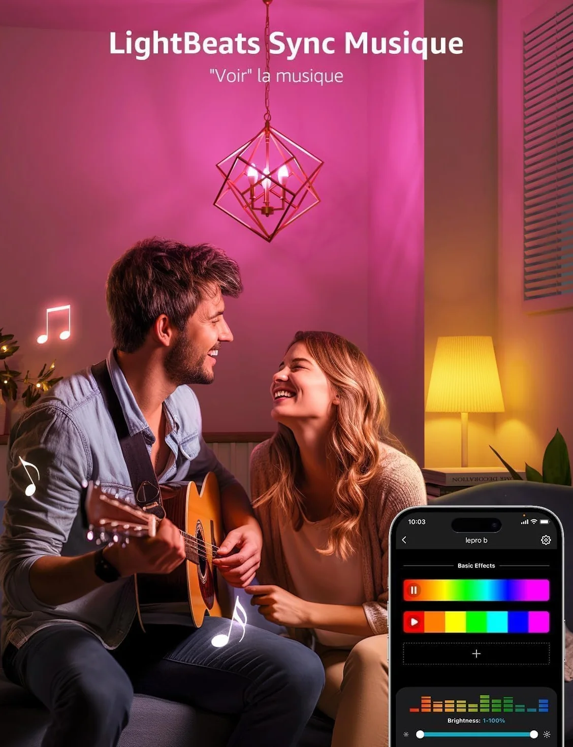 Lepro BC1 IA Ampoule Connectée E14, Compatible Alexa Google Assistant, WiFi Bluetooth, RGBCCT, 2 PCS
