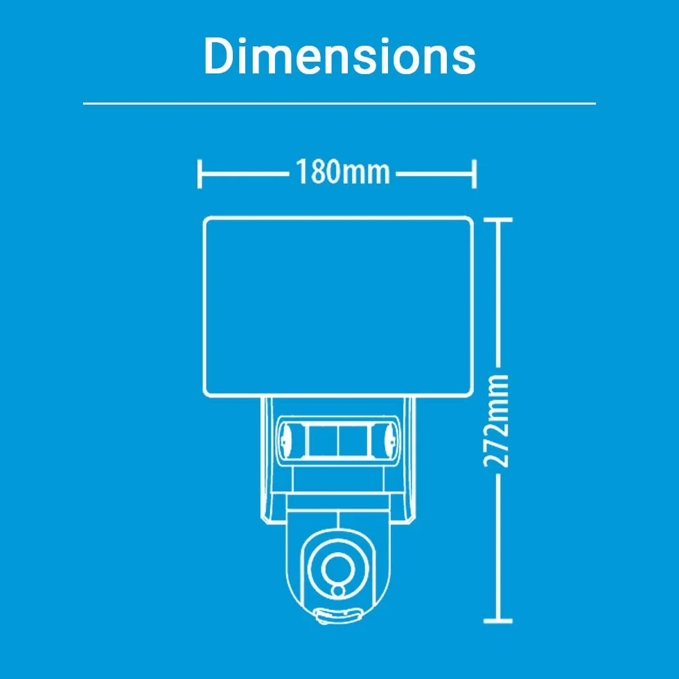 KOZII Projecteur Mural avec Caméra Intégrée 2200 Lumens Blanc Froid Détecteur de Mouvement Sécurité Extérieure