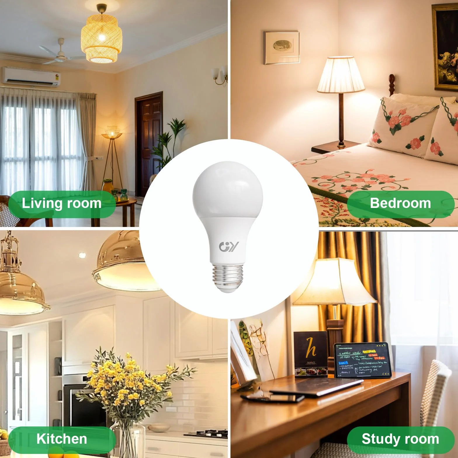 Ampoule LED E27 A60 8W 1521lm 6500K Blanc Froid Non-Dimmable Lot de 6