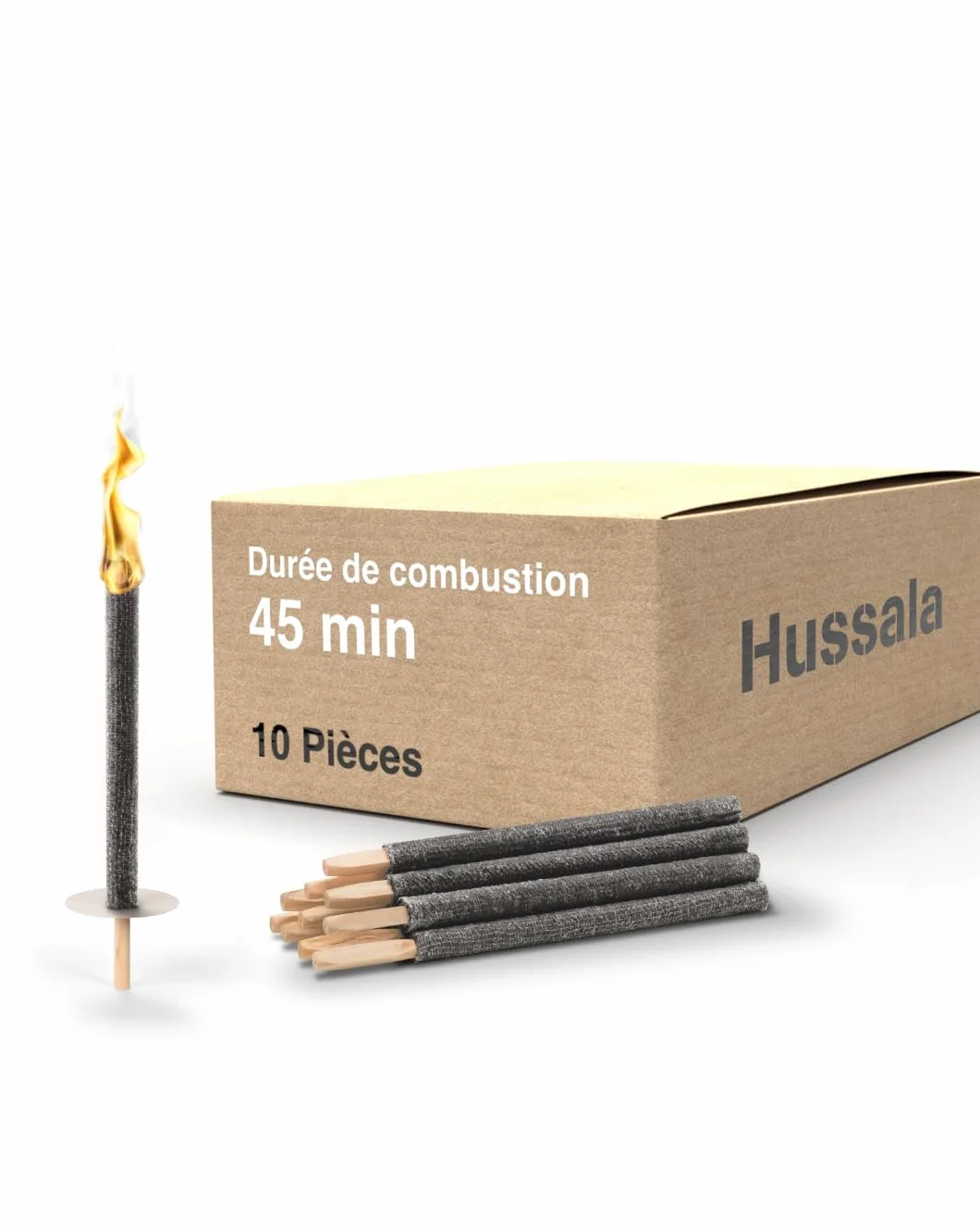 Hussala Diamond Torches en Cire 45 Min 10 pièces