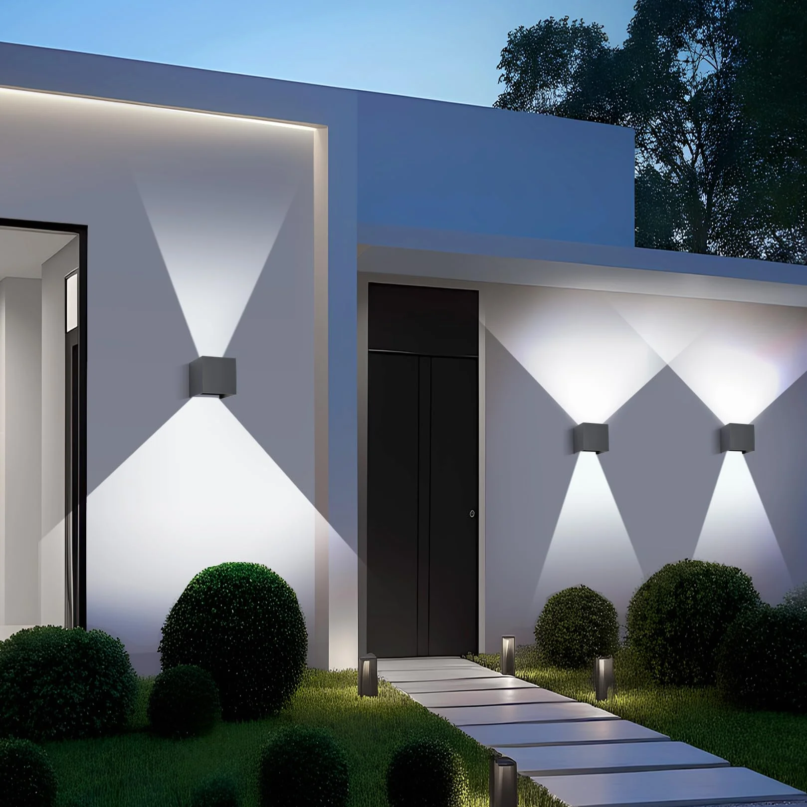 FUPE LED 15W Applique Murale Extérieure IP65 Étanche Lumière Réglable 3 Couleurs Aluminium 11cm Anthracite