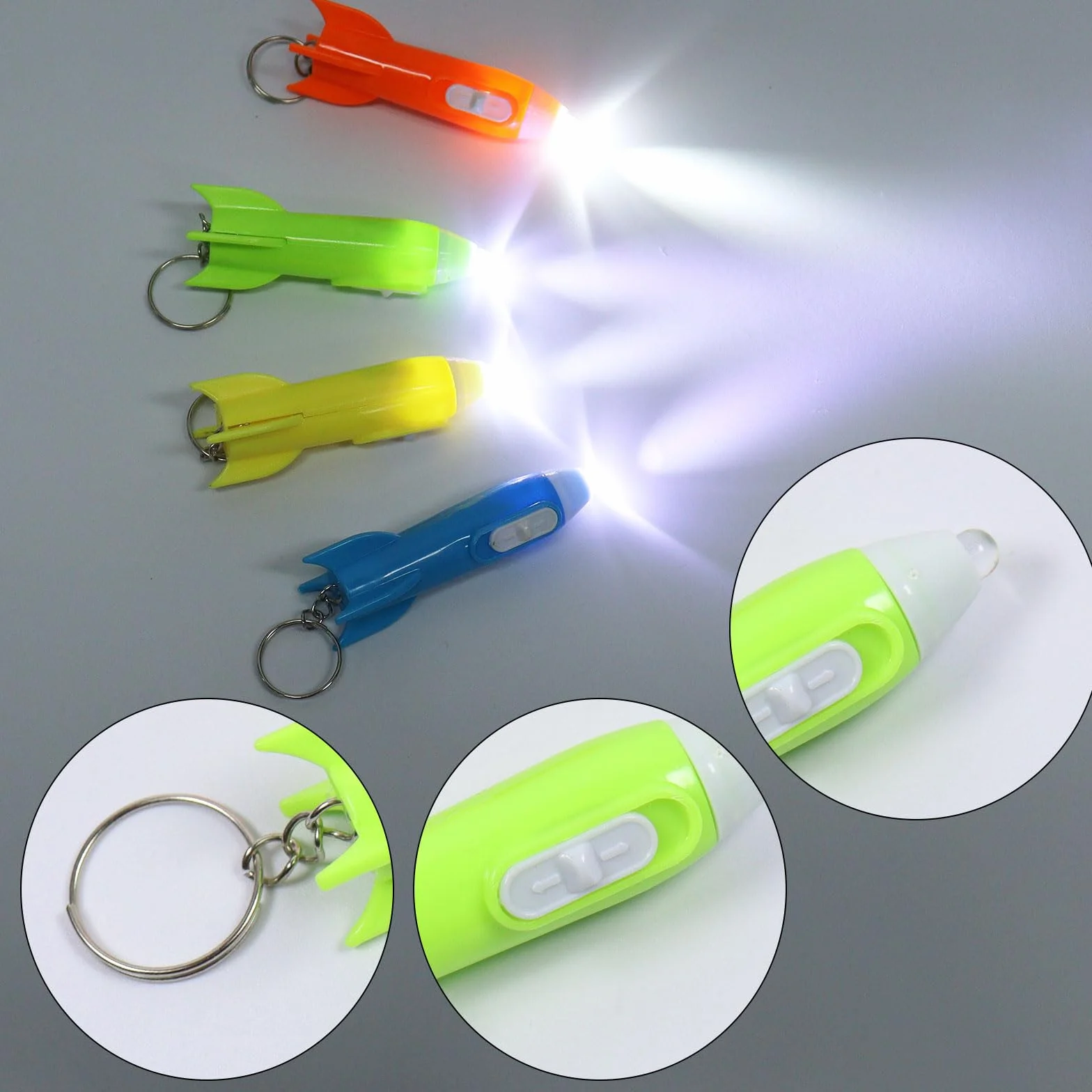 Mini lampes de poche porte-clés lumineuses pour enfants Lot de 30