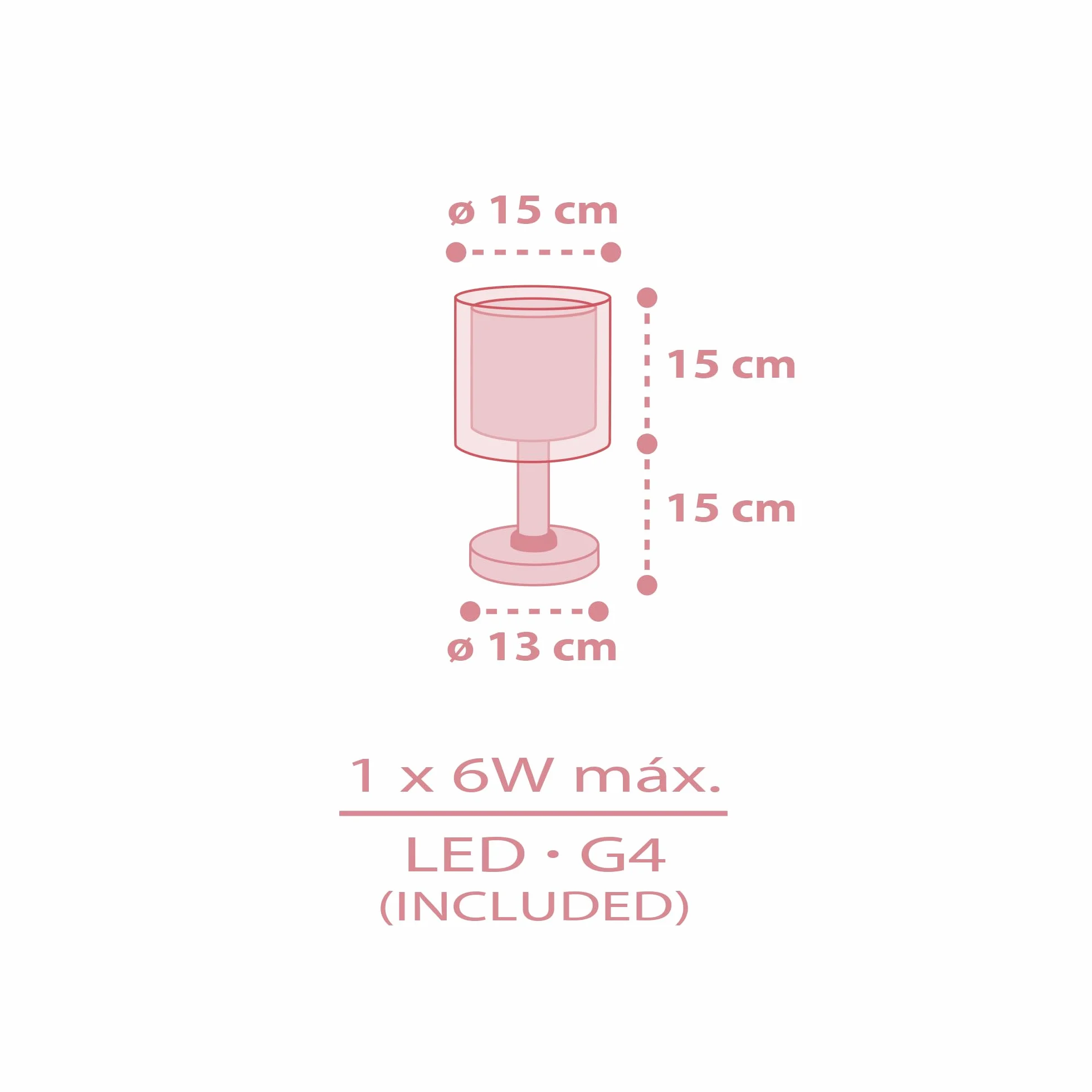 Dalber Lampe de chevet enfant veilleuse Kawaii rose G4 LED 4 W Ampoule incluse
