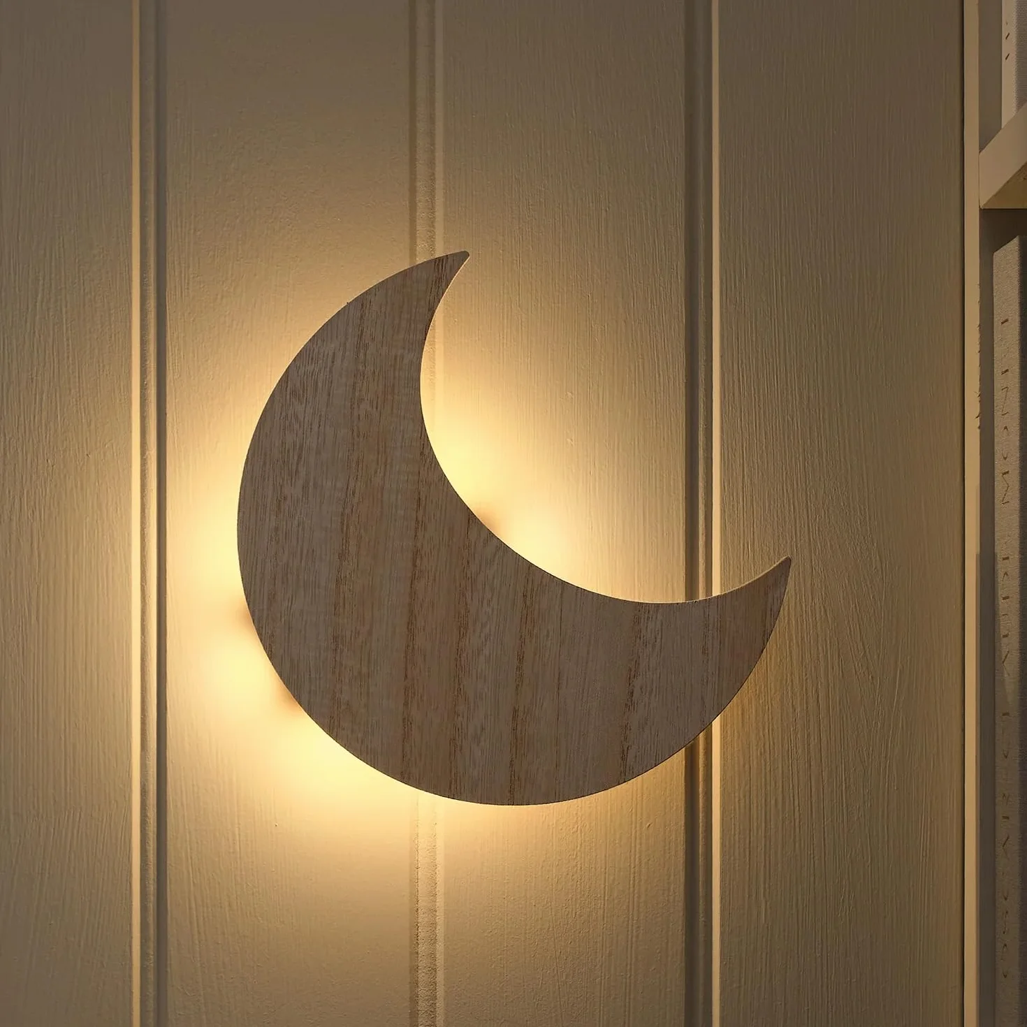 Lights4fun Applique murale lune LED blanc chaud 20 x 3 x 20 cm