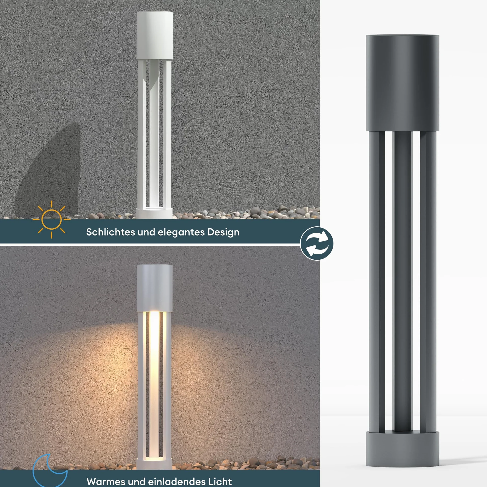 Lampe sur Pied Extérieur LED IP65 120x700mm Blanc Mai & Mai