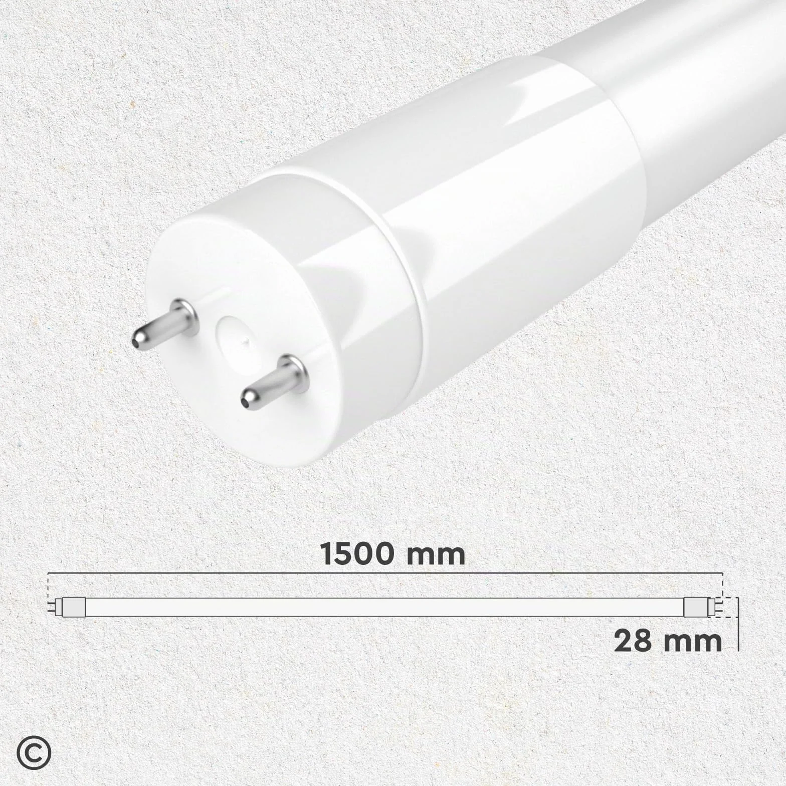 Tube LED 150cm T8 G13 24W 3000 Lumens Blanc Froid 6500K 125 lm/W Nano-Plastique