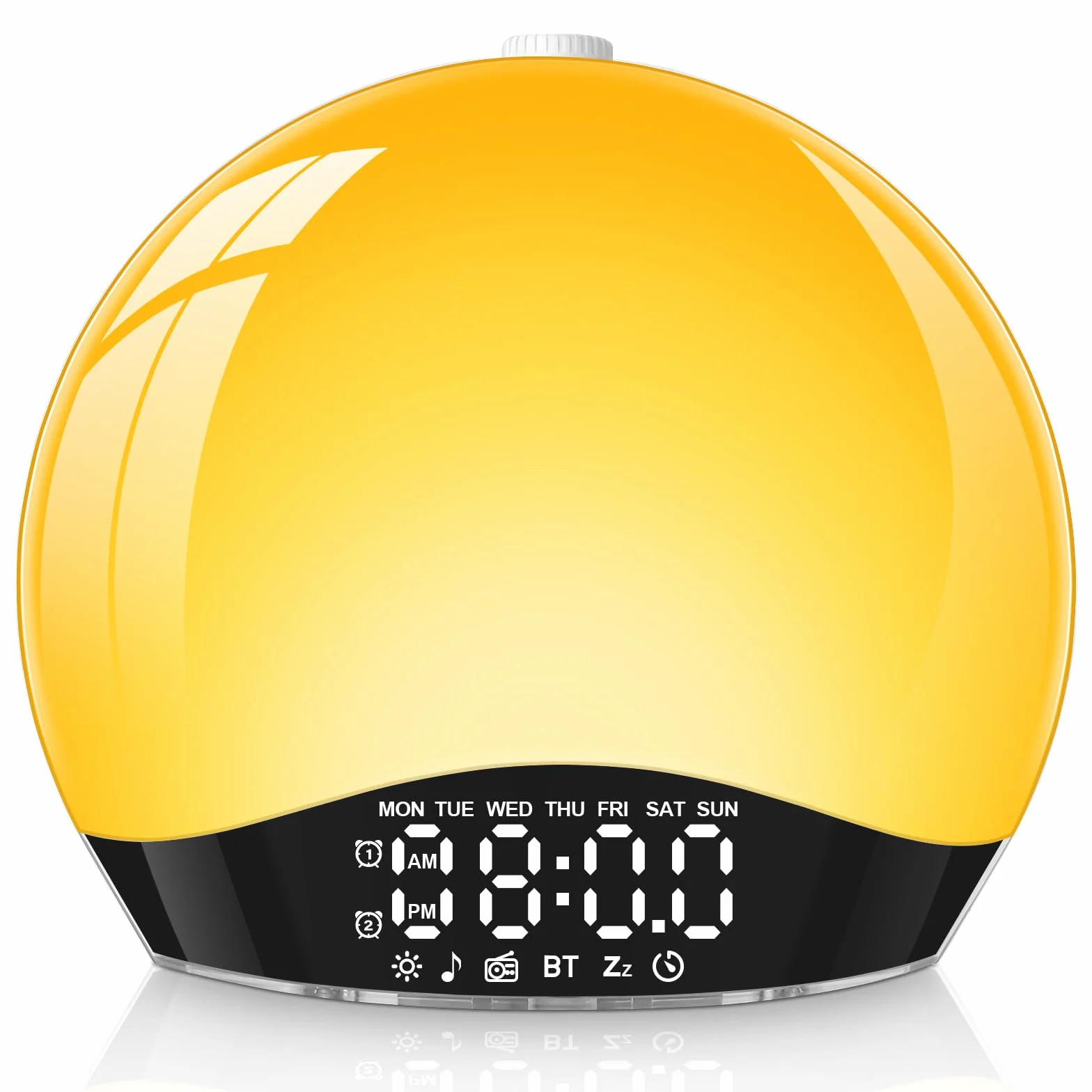 Eveil Lumière avec Enceinte Bluetooth Lampe Réveil Simulateur d'Aube LED 17 Couleurs 20 Niveaux Luminosité