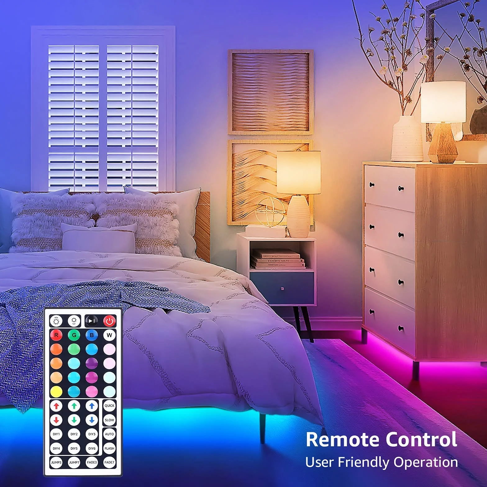 Bande LED RGB 5m 12V SMD 5050 300 LEDs Auto-Adhésif avec Télécommande