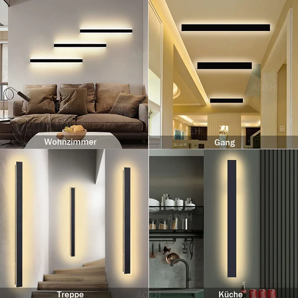 Applique Murale LED Villa Noire Extérieur Aluminium Acrylique IP65 30cm 12w