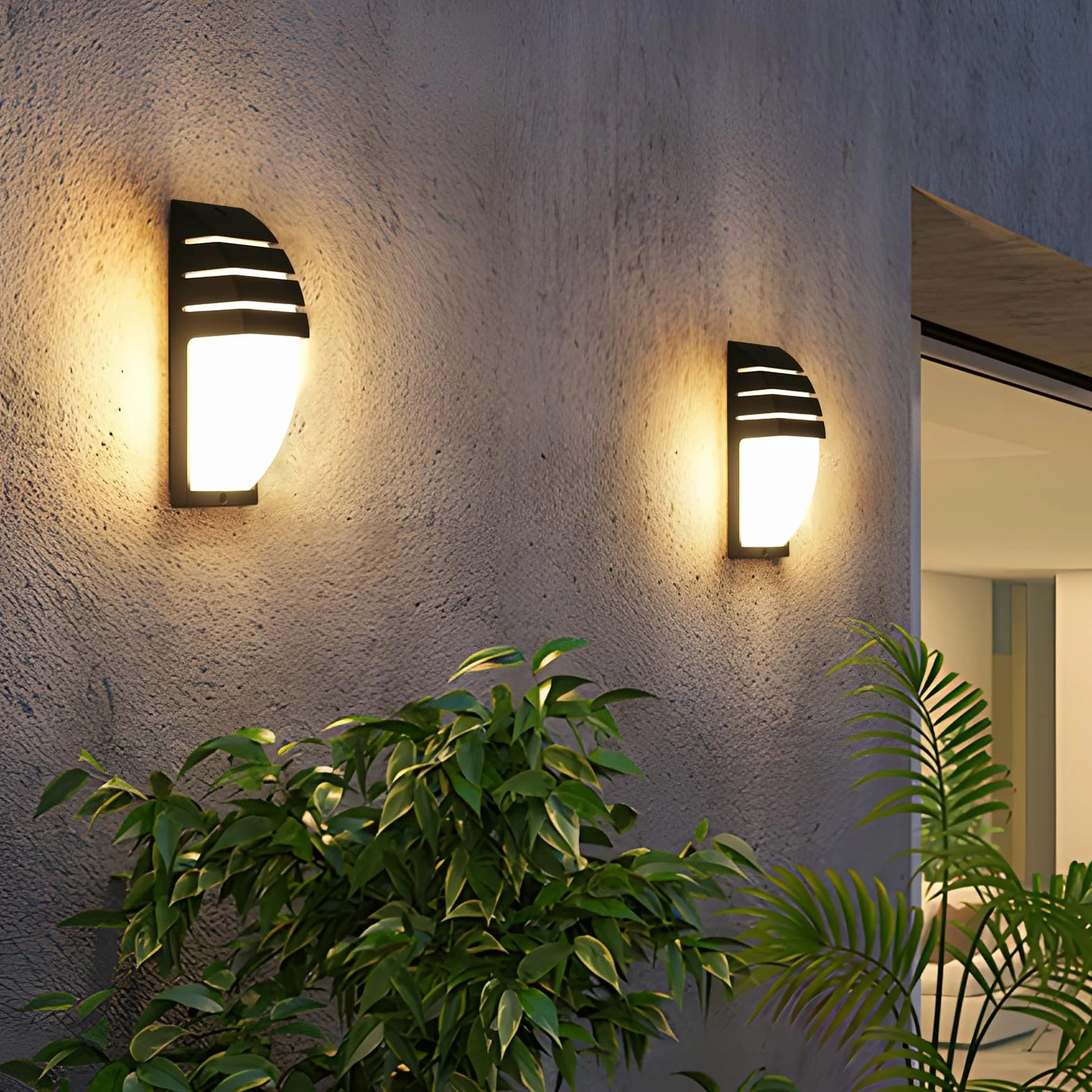 Goeco Applique Murale Extérieure LED 12W 1300LM IP65 Étanche Lampe Murale 3000K Lumière Chaude Noir 22.5CM x 8CM